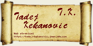 Tadej Kekanović vizit kartica